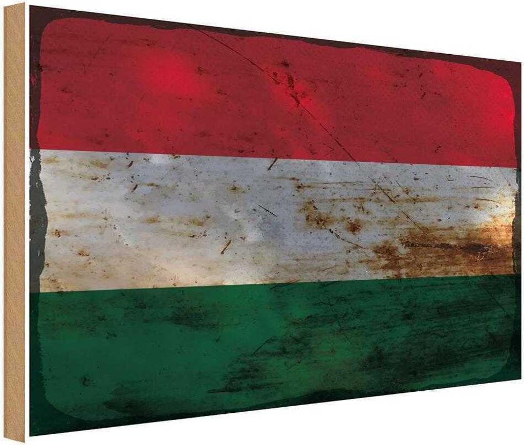 vianmo Holzschild 12x18 cm Ungarn Hungary Rost Flagge Fahne Wappen