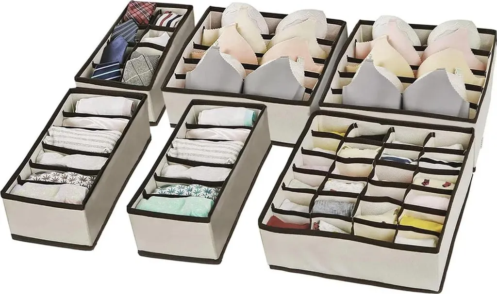 Rangement de tiroir pour chaussettes et écharpes, organiseur en tissu