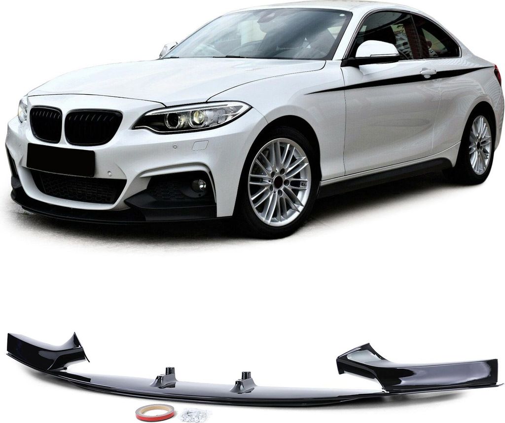 Frontspoiler Performance Spoiler Lippe Stoßstange in Schwarz Glanz für BMW 2er