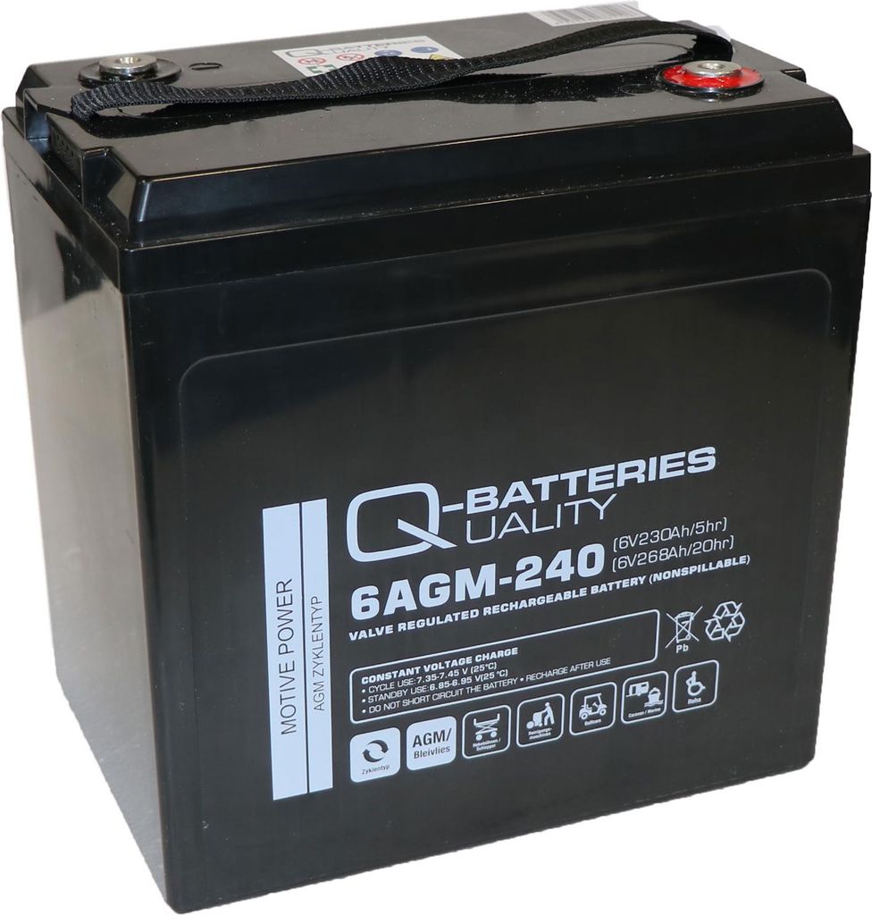 Q-Batteries 6AGM-240 6 V 230 Ah (C5) / 268 Ah (C20) Produktbild 