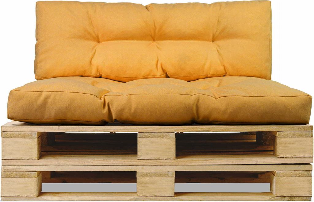 Meerweh Palettenkissen Mit Rückenlehne – Wendekissen Grün/beige Für Europalette, UV-beständig, Mit Befestigungsbändern, Maße 120 X 50 X 10 Cm