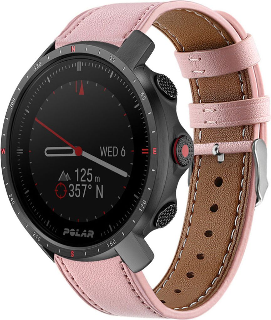 Strap-it Polar Grit X Pro Armband Leder (Rosa)