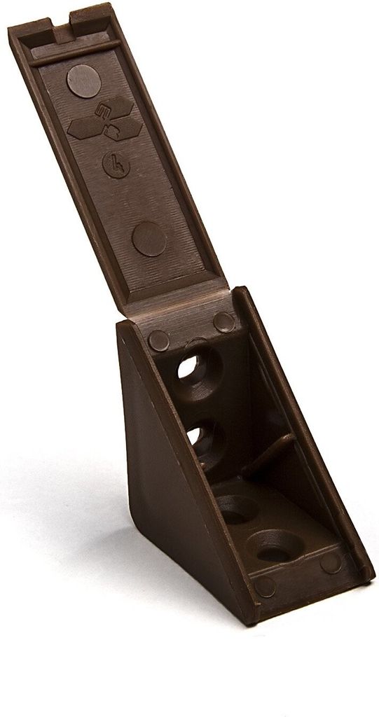 10 Stück Doppel Korpusverbinder Eckverbinder Schrankverbinder Möbelverbinder Winkel für Möbel 31 x 31 x 20 mm Farbe: Hellbraun