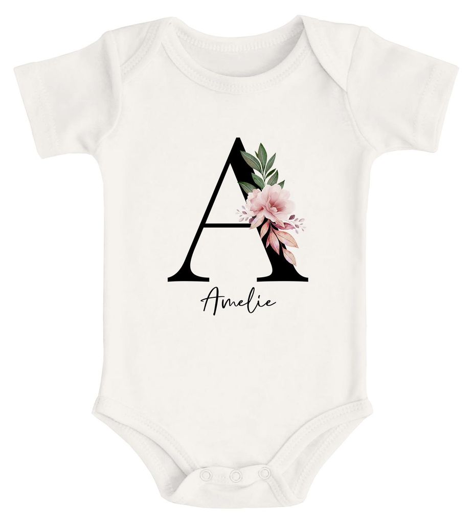 Baby Body mit Namen personalisiert Monogramm Initiale Produktbild 