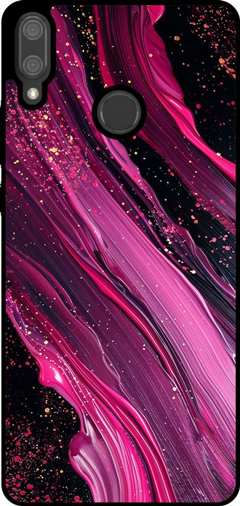 Smartphonica Phone Case Fit für Huawei Y9 (2019) mit Marmor-Druck - TPU zurück Abdeckung Fall Marmor-Design - lila rosa