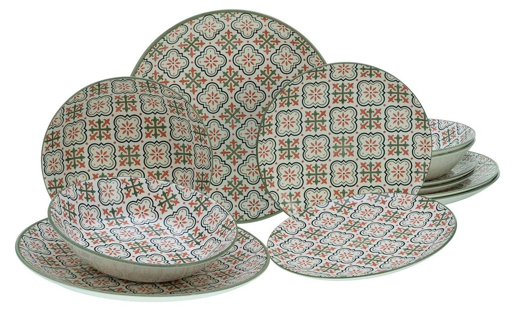 CreaTable, 17851, Rumi Bunt, zestaw talerzy 12-częściowy, Zdjęcie produktu 