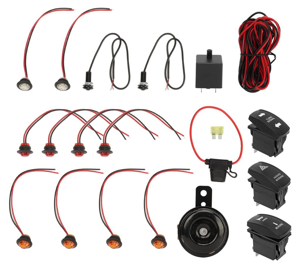 UTV Blinker Kit Blinkrelais Kabelbaum DC12V Wippschalter Ersatz für Polaris RZR Ranger Turbo
