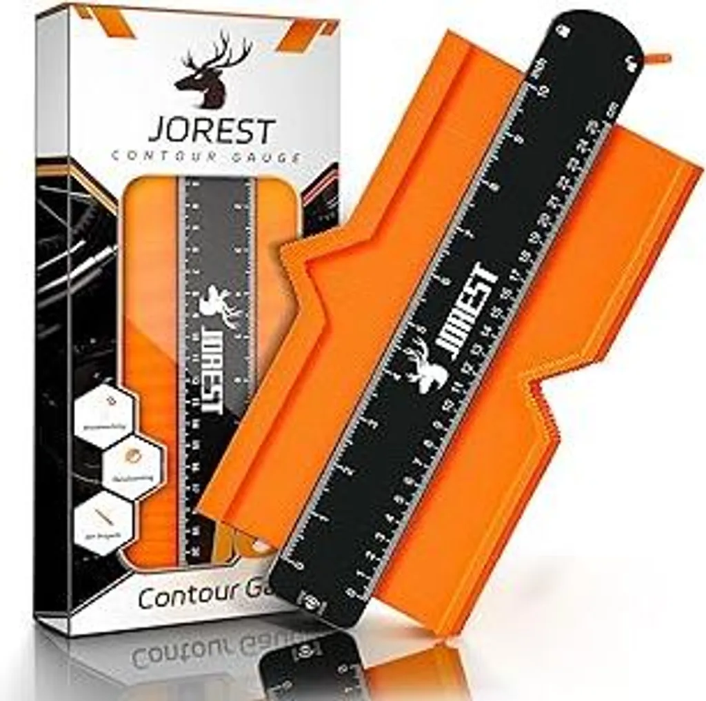 JOREST Calibro per contorni 25 cm Regali di Natale, regali per papà, calibro per contorni grande Feststell, dima per contorni, calibro per contorni, calibro per duplicazione contorni, dima per laminati, strumento di misurazione contorni