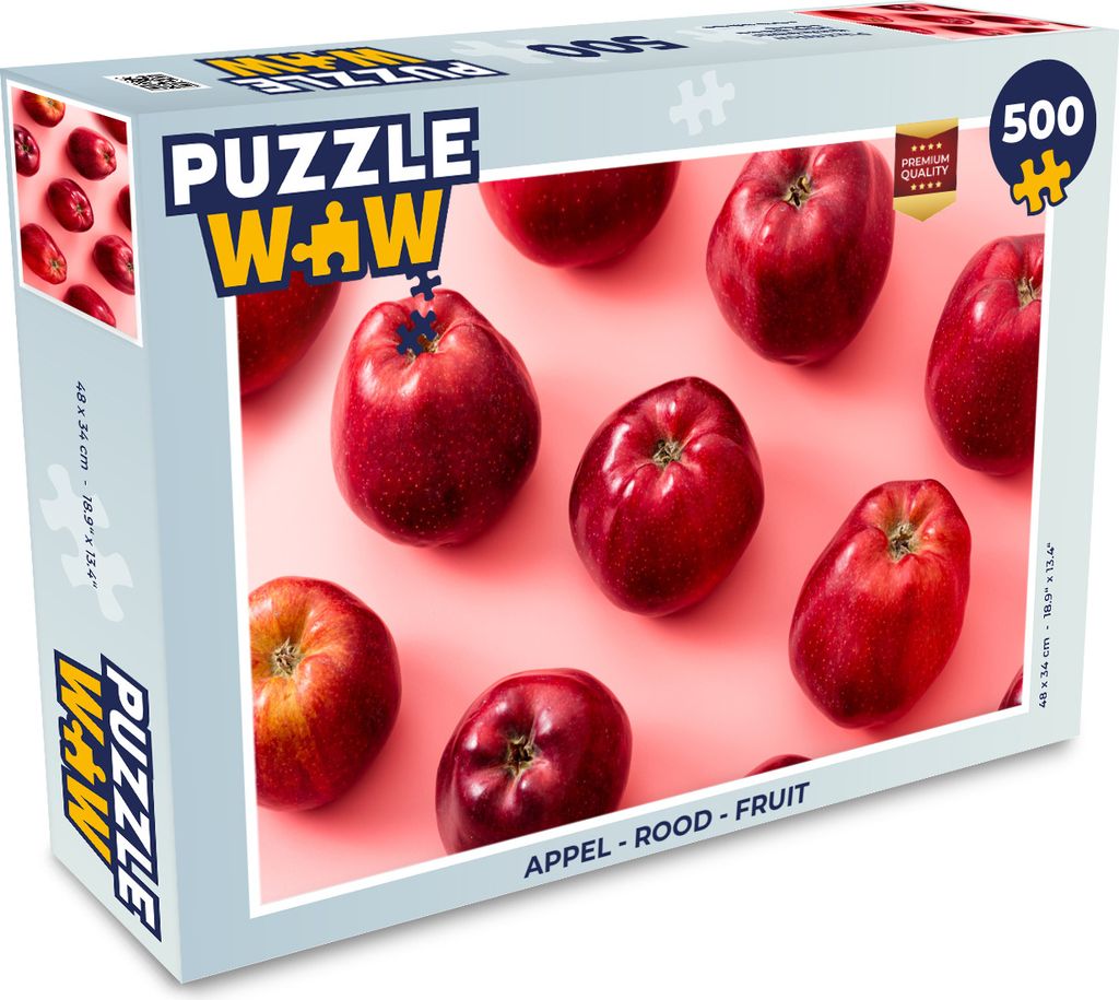 MuchoWow Puzzle 500 Teile Apfel - Rot - Obst - 500 Teile - Kinder - Selberbauen - Puzzlespiele