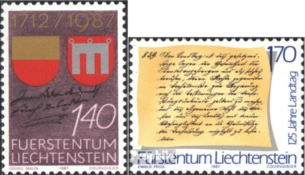 Briefmarken Liechtenstein 1987 Mi 928-929 (kompl.Ausg.) postfrisch Grafschaft Vaduz