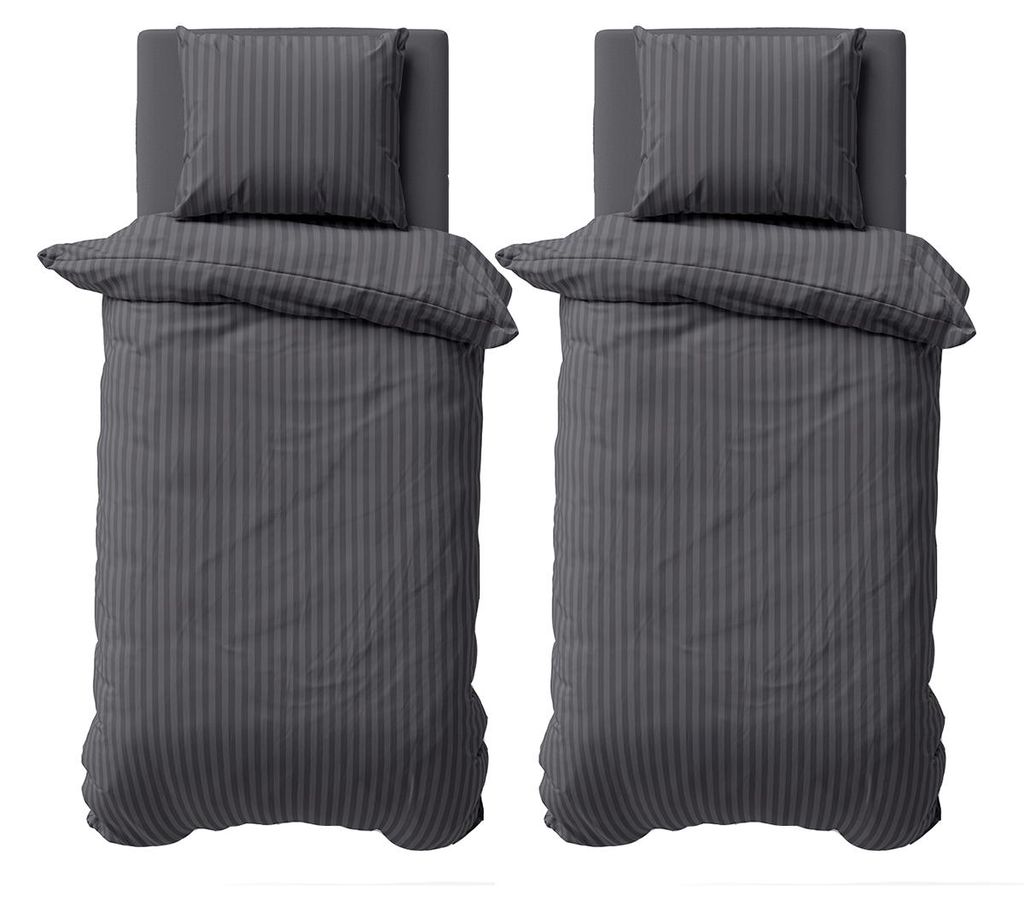 4 teilig Bettwäsche 155x220 cm Mikrofaser Premium Damast Produktbild 