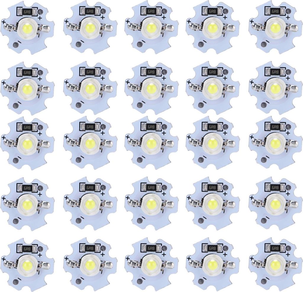 25 Stück 5V LED-Chips 200LM 1W Hochleistungs-LED-Lampenperlen für DIY-Beleuchtungskörper Kaltweiß 10000K