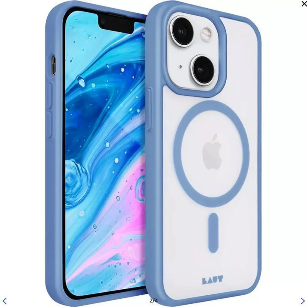 Coque iPhone 14 Plus antichoc LAUT HUEX Protect Bleue et Transparente
