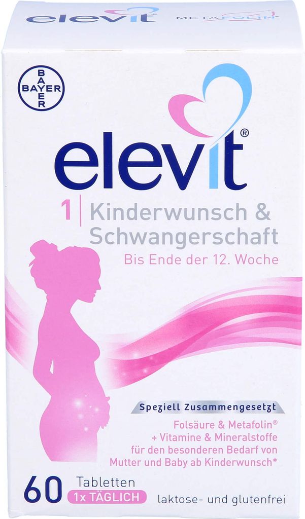 Elevit 1 tabletki na płodność i ciążę, 60 tabletek Zdjęcie produktu 