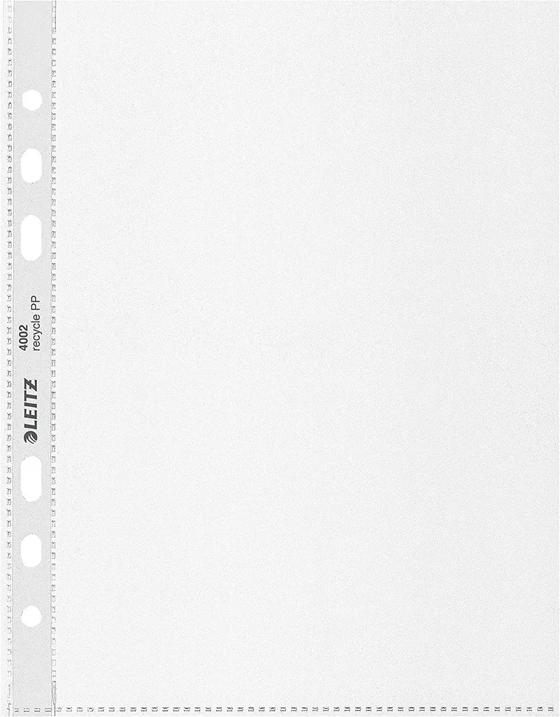 4x LEITZ 40020003 25er Prospekthüllen recycle 4002 transparent genarbt