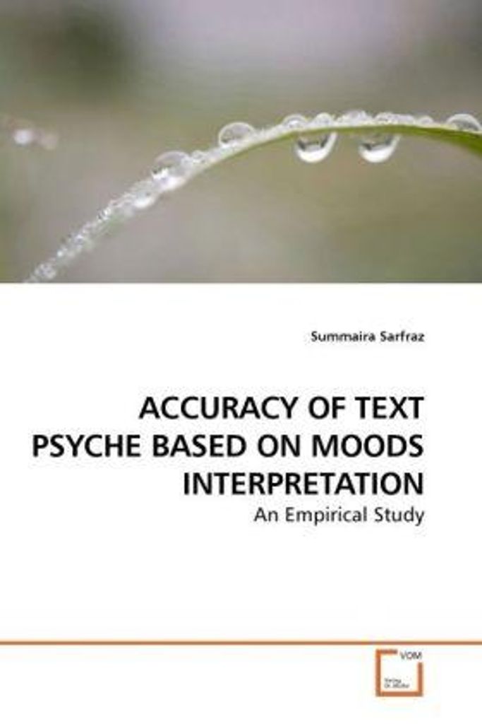 Sarfraz, S: ACCURACY OF TEXT PSYCHE BASED ON MOODS INTERPRET