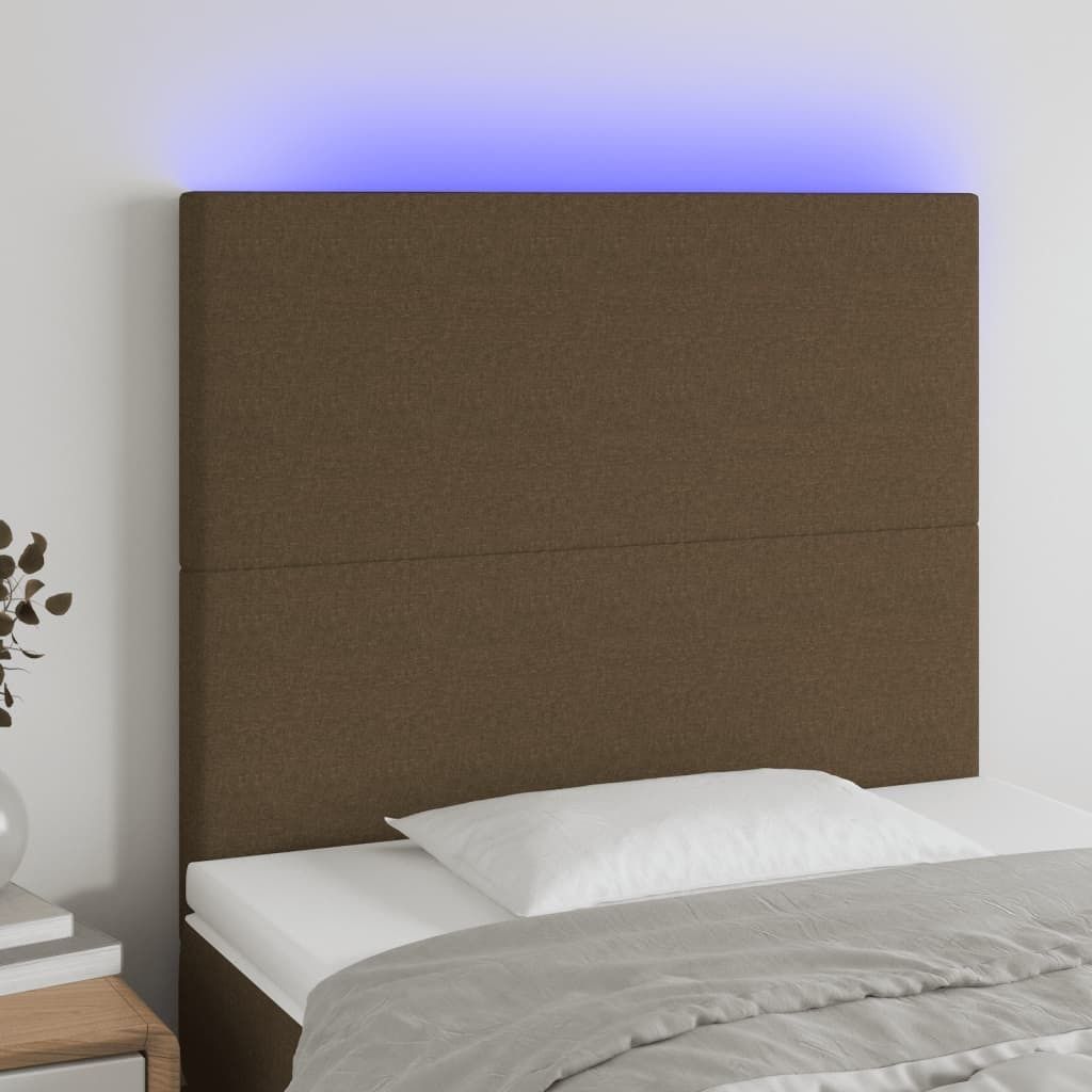 Maison Exclusive - LED Kopfteil Dunkelbraun 100x5x118/128 cm Stoff