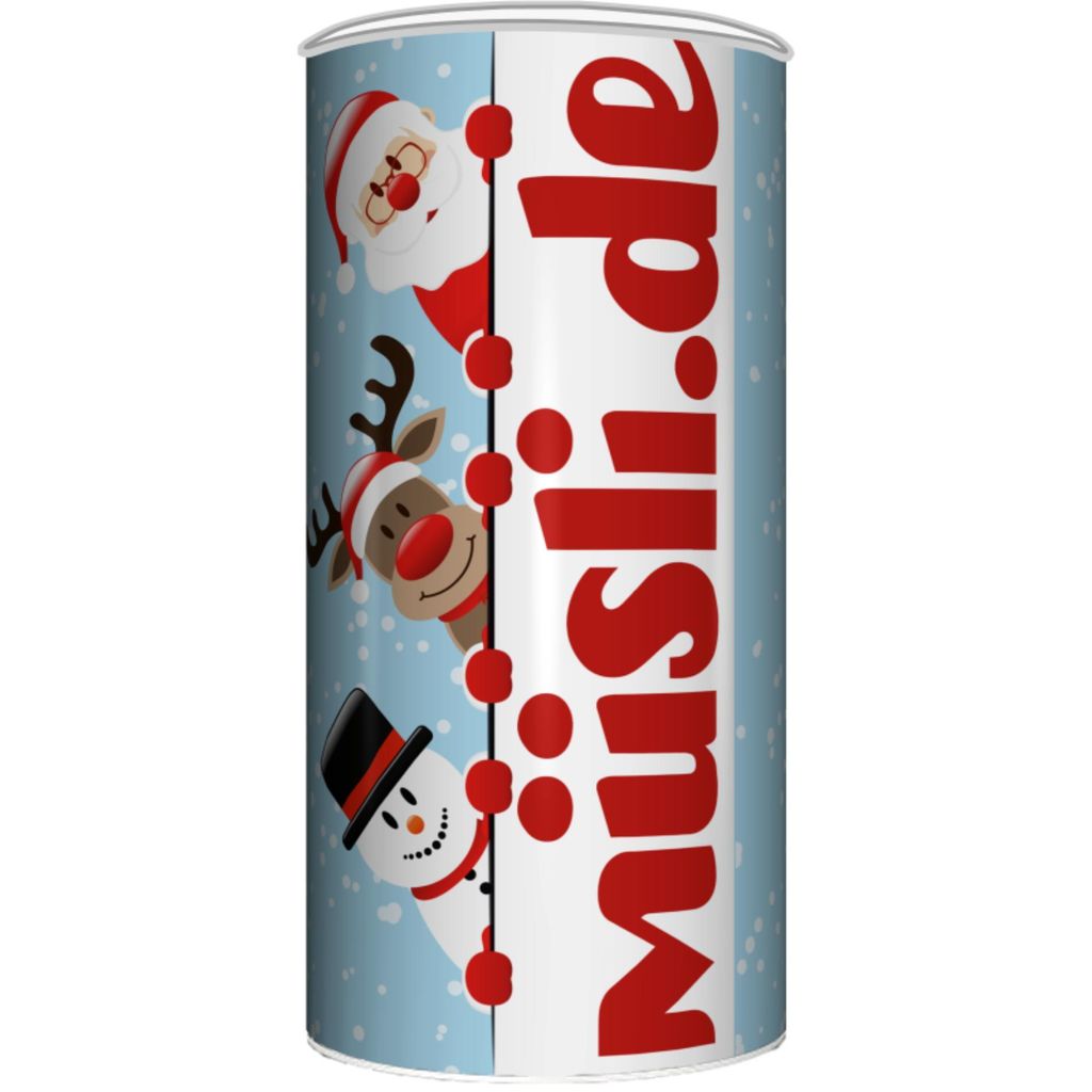 Veganes Weihnachtsmüsli Dark Chili von müsli.de (biologisches Müsli 1x580g) Ein tolles Geschenk in der Trio-Designerdose.