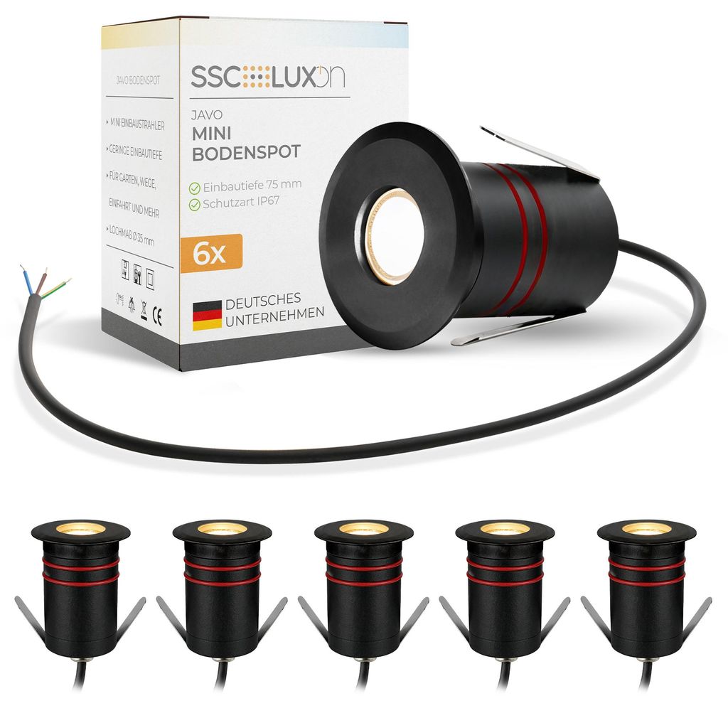 SSC-LUXon, 6 stuks, JAVO inbouwspots voor de vloer, LED, Productafbeelding 