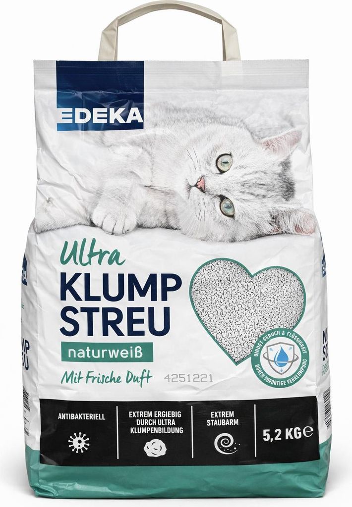 EDEKA Ultra Klumpstreu naturweiß 5,2 kg | antibakteriell | Produktbild 