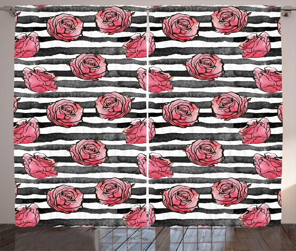 Rideau Large 280 cm pour Cacher le Vis-à-Vis avec Style Floral Moderne