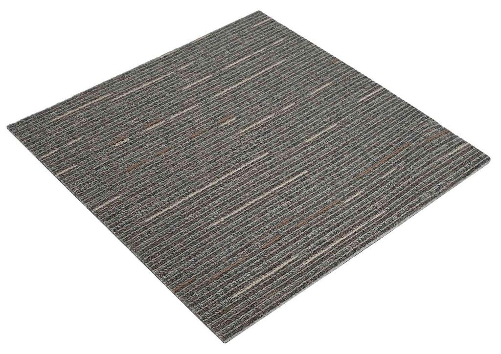 vidaXL Teppichfliese Gestreift Dunkelbraun 50 x 50 cm 4 pcs