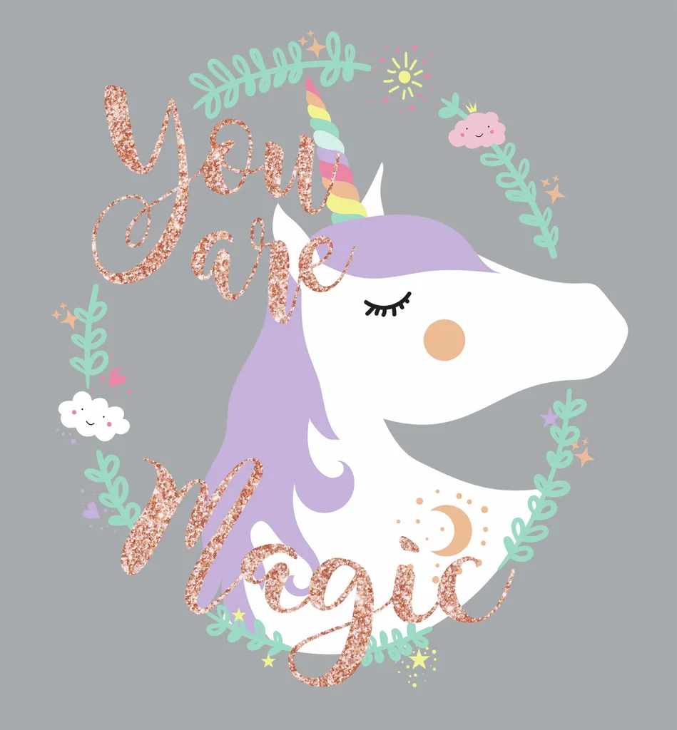 Décoration murale autocollante Licorne magique pour chambre d'enfant