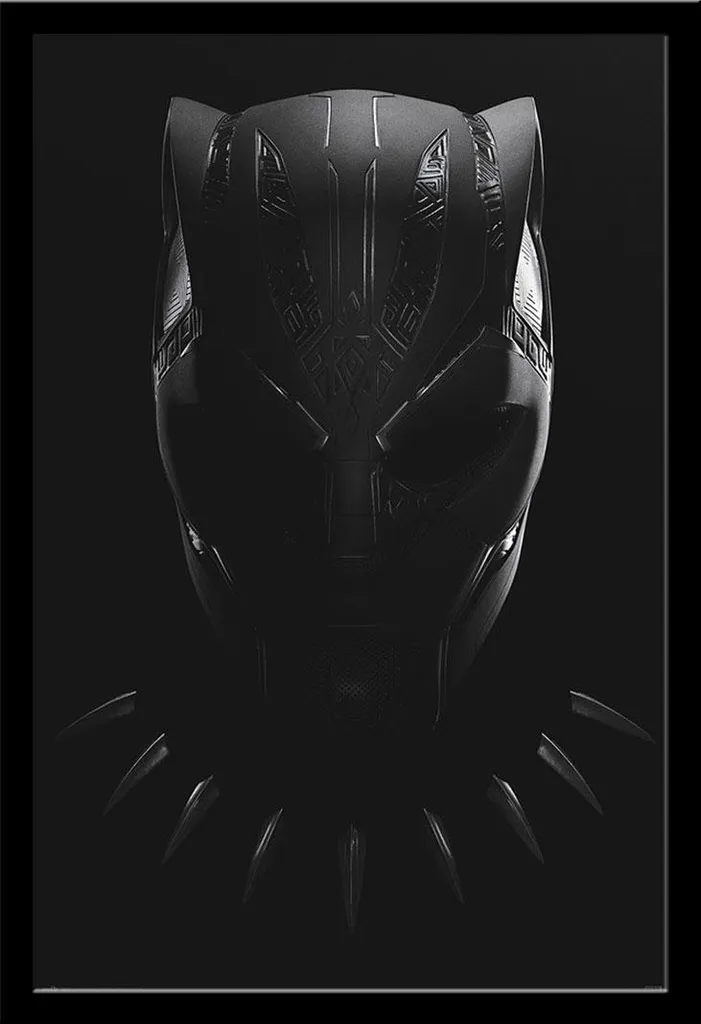 Black Panther - Poster - Wakanda Forever + cornice rimovibile, Shinsuke® Maxi MDF nero, vetro acrilico