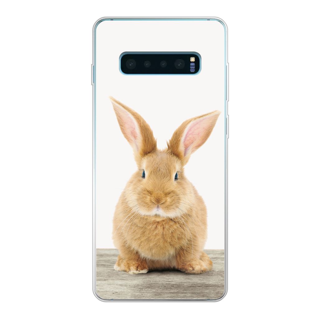 MuchoWow Handyhülle Schutzhülle Hülle für Samsung Galaxy S10 Plus Kaninchen - Babykaninchen - Tiere - Kinder - Mädchen - Jungen Silikon Soft...