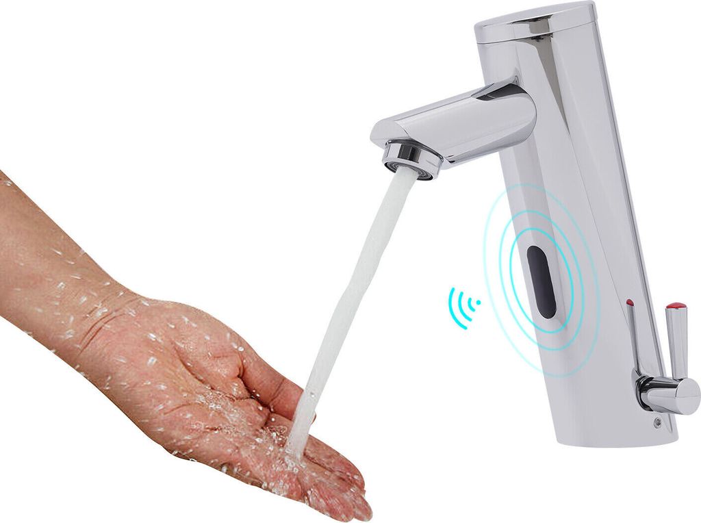 Infrarot Armatur Wasserhahn Bad Silber Badarmatur Mit Produktbild 