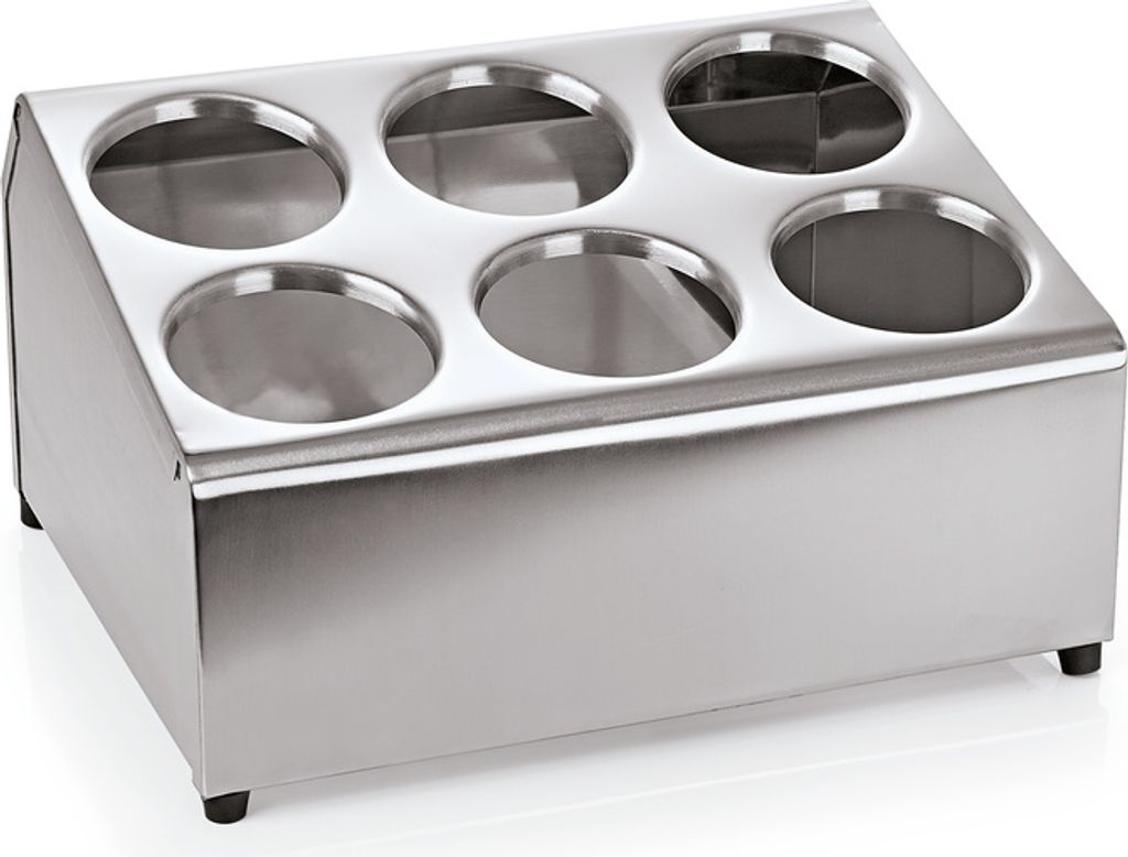 2x Besteckbehälter für 6 Besteckköcher Edelstahl, 37,5 x 30 x 21 cm