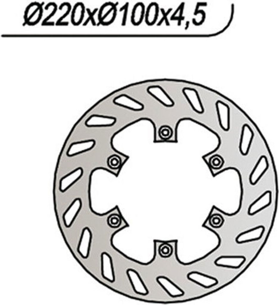 Ng Bremsscheibe Hinten Für Kawasaki Kx 125 '89-'02, Kx 250 '92-'95, Kdx 200/220, Klx300/650R (220X100X4.5) (6X6.5Mm)