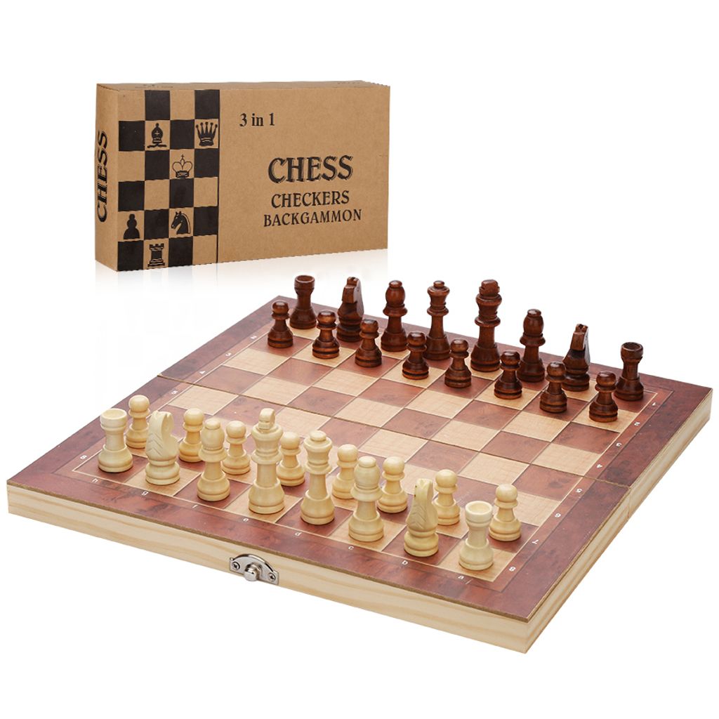 Schach Wunderschönes Schachspiel PEARL 34x34 cm Holz 