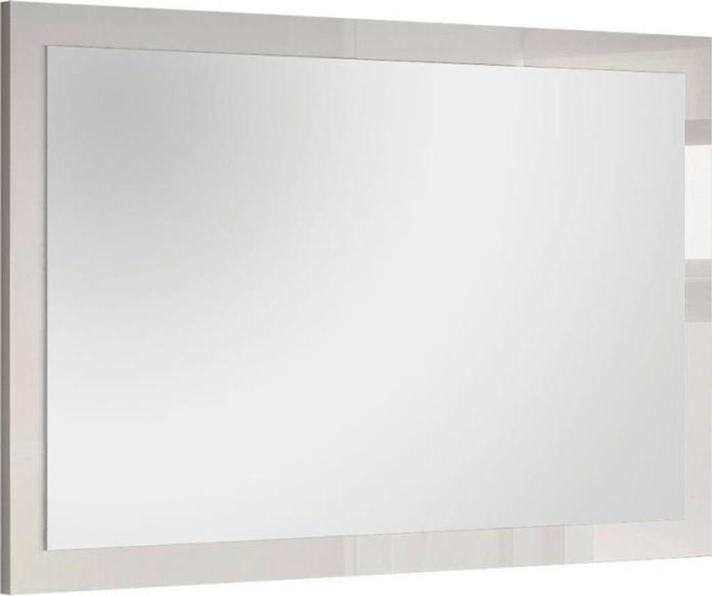 Moderner Spiegel 110x60 cm Wand Flur Rahmen Hochglanz Weiß Nadine