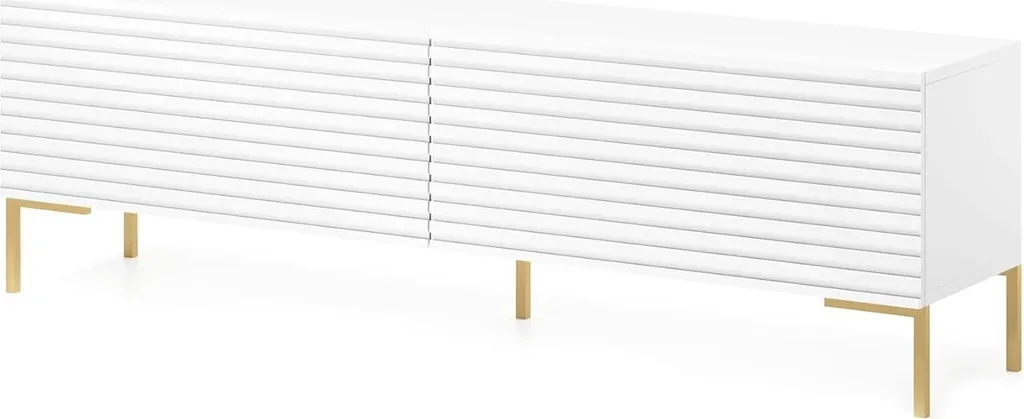 Meuble TV 140 cm blanc LAMMELO : rangez vos câbles et gagnez de l'espace