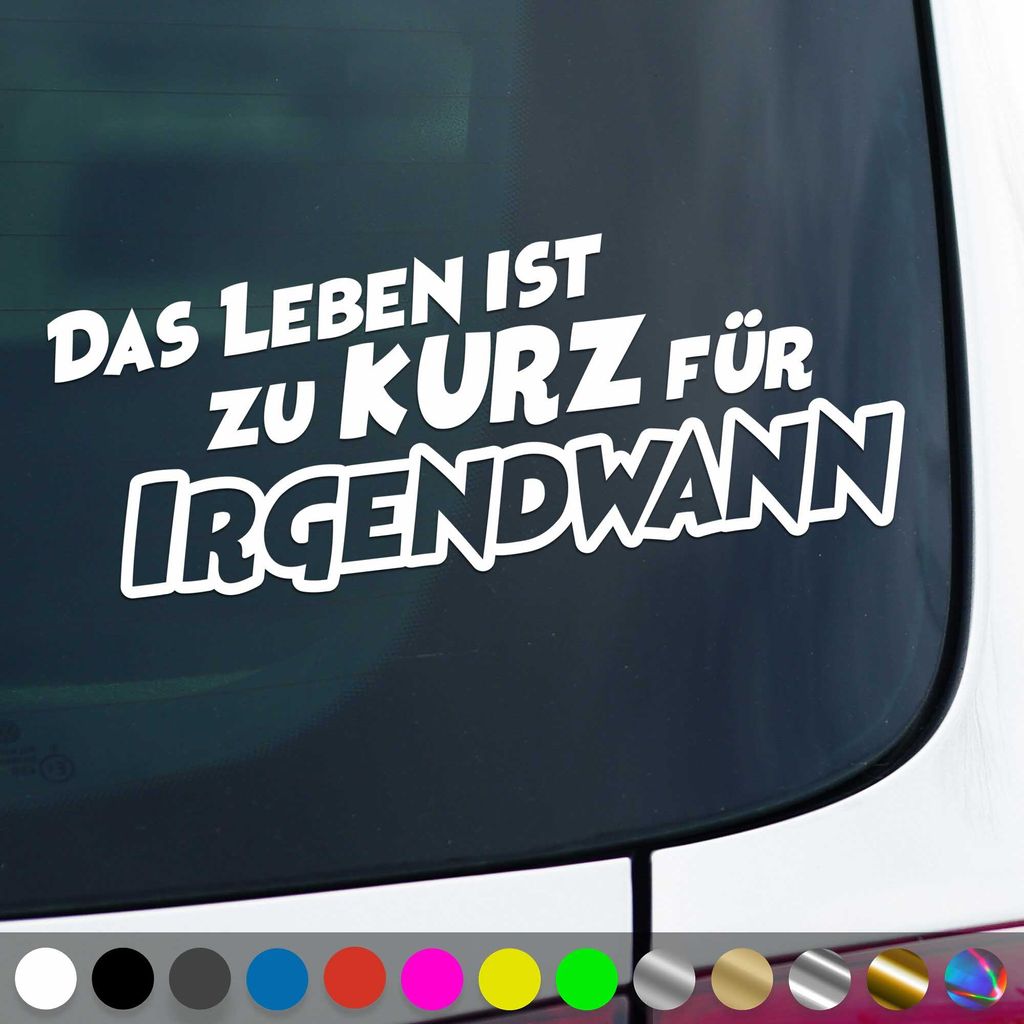 PantherPixel Das Leben Ist Zu Kurz Aufkleber Für Irgendwann Reisen Sticker Auto Geschenkidee Farbe Weiss