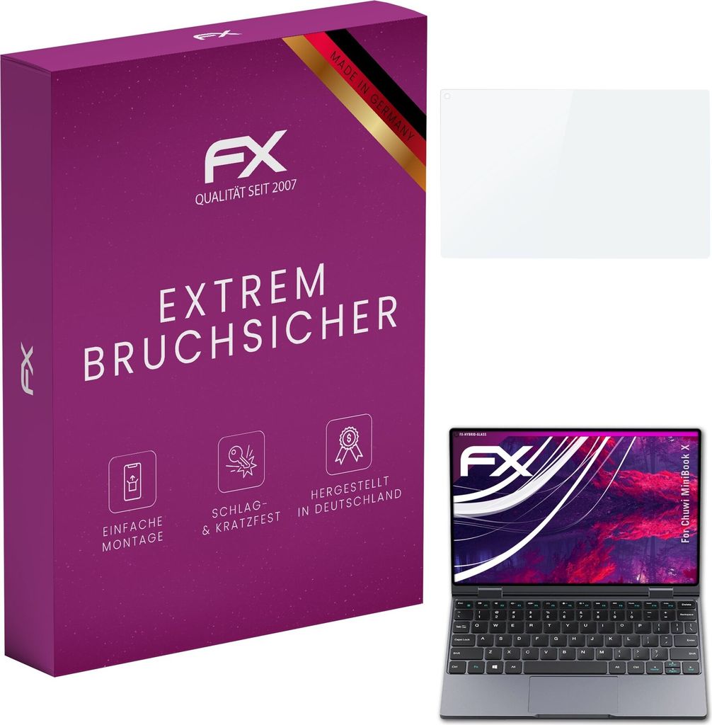atFoliX FX-Hybrid-Glass Displayfolie kompatibel mit Chuwi MiniBook X Glasfolie