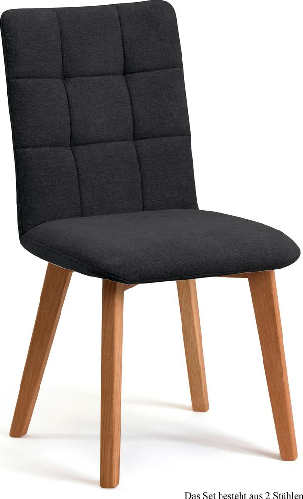 Esszimmerstuhl (2er-Set) Dareen 47x91x60 Eiche geölt/Anthrazit