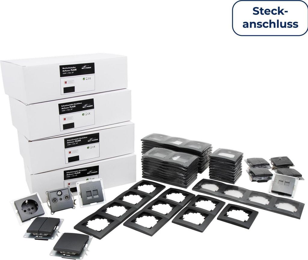 Schalter und Steckdosen Set McPower Flair ''Megaset-Profi'' Produktbild 