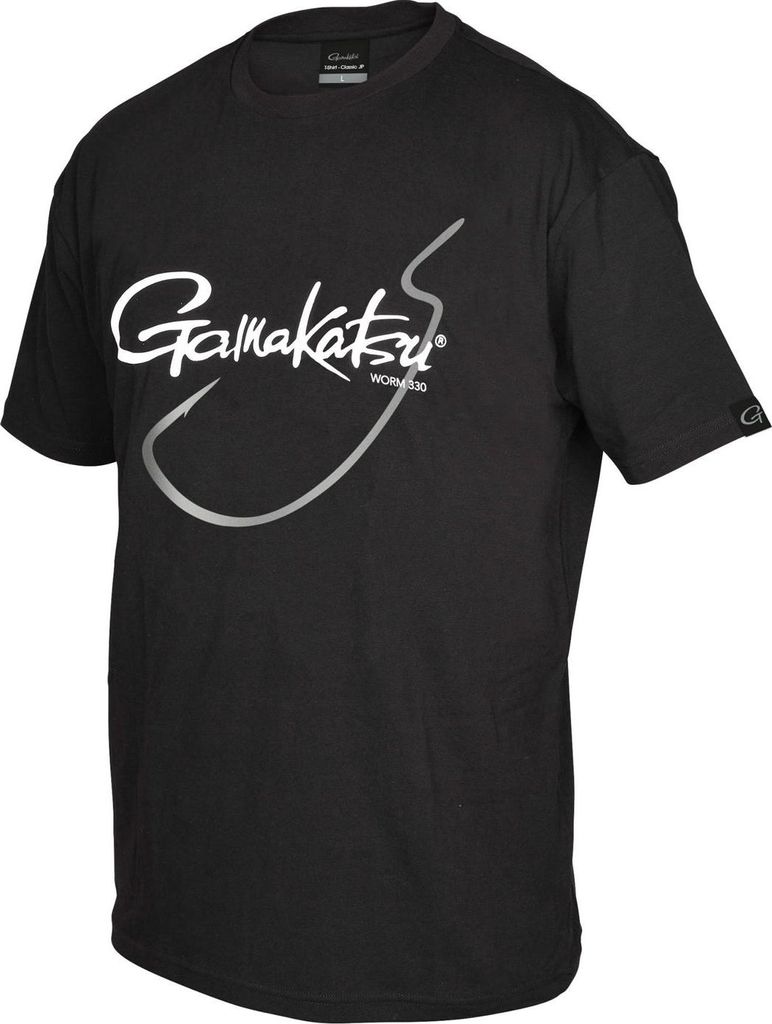 Gamakatsu T-Shirt Worm 330 Black - Tshirt, Größe:S