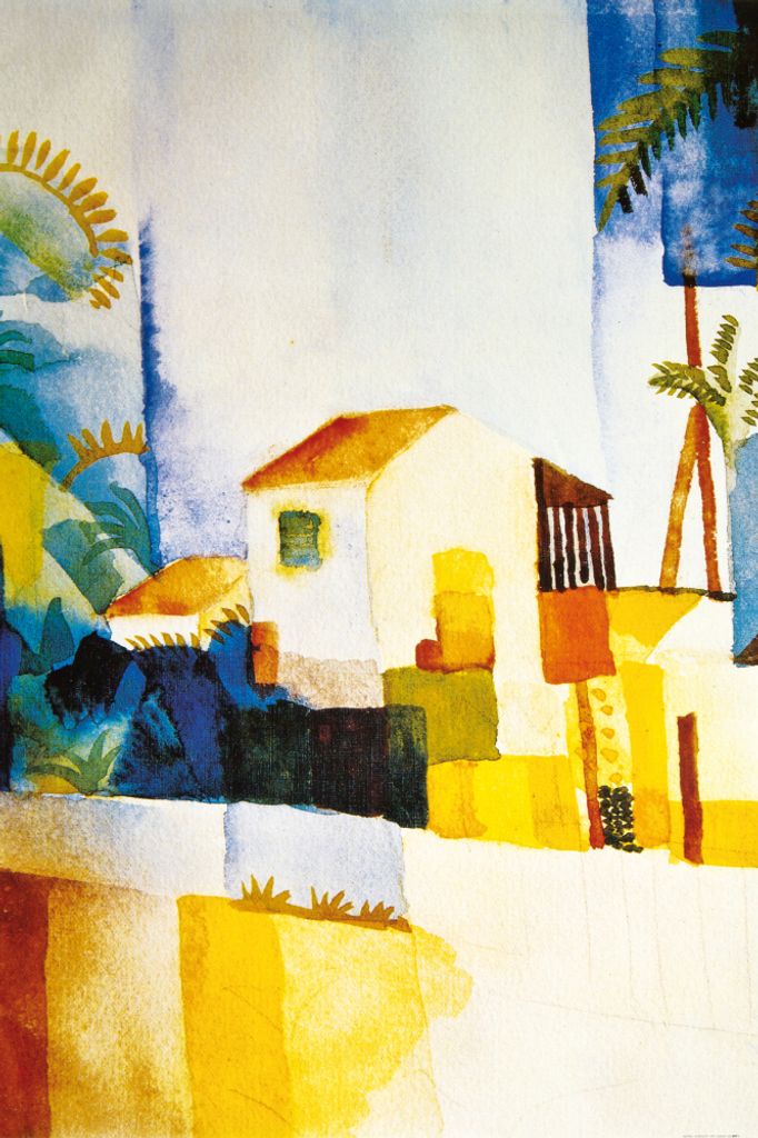 August Macke Kunstdruck Bild - Das Helle Haus, 1914 (180 x 120 cm)