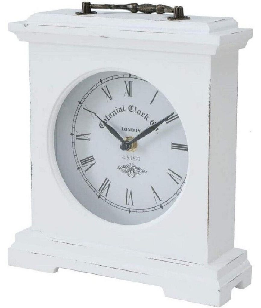 Horloge de table Betty Analogique Blanc Vintage Look 24cm Image du produit 
