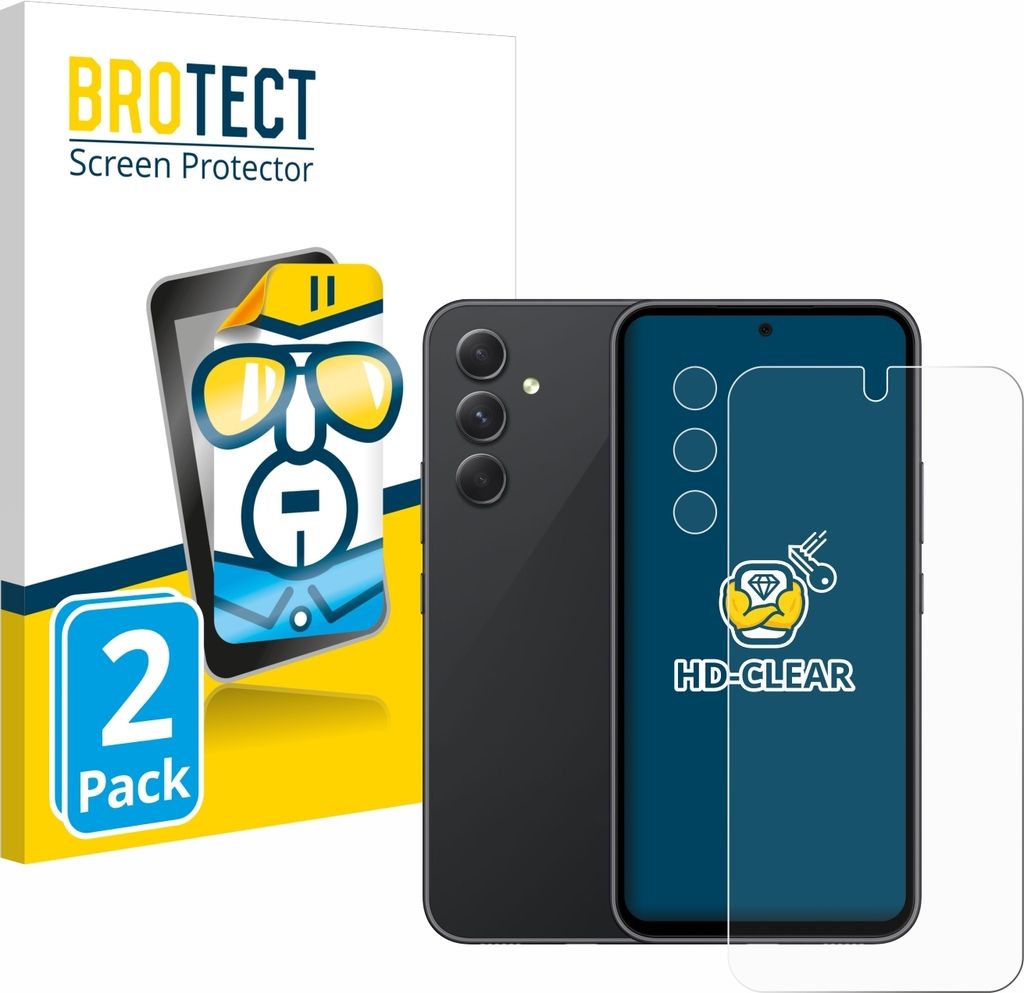 2x Für Samsung Galaxy A54 5G (Display+Kamera) Schutzfolie BROTECT Displayschutz Display Schutz Folie Klar Transparent