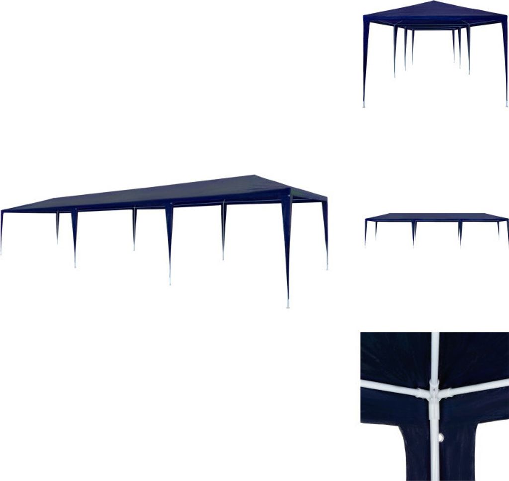 vidaXL Partyzelt 3x9 m PE Blau - Pavillons & Partyzelte