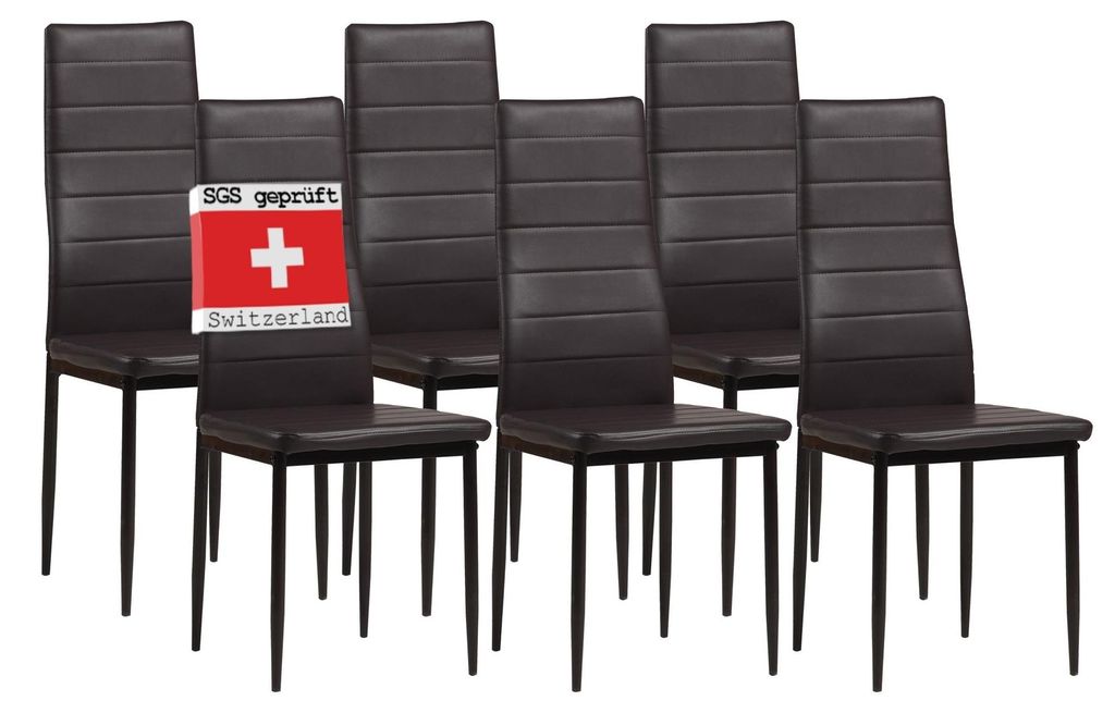 Esszimmerstühle MILANO, 6-er SET, Braun Produktbild 