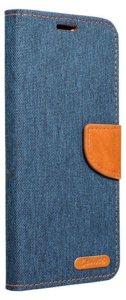 Buch-Tasche Hülle Fancy CanvasBook-Style Kartenfächer Wallet Schale kompatibel mit Xiaomi Redmi Note 11 Dunkelblau