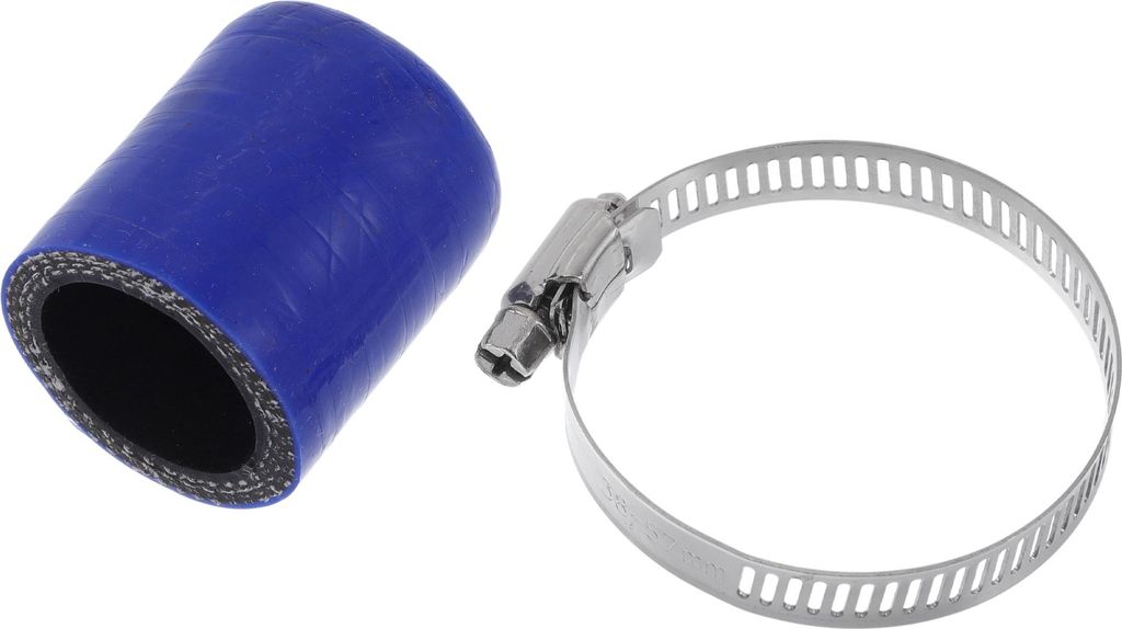 1 Satz 40mm Länge 28mm/1.1" ID Blau Schwarz Auto Silikon Gummischlauch Endkappe mit Schellen Silikon Verstärkte Blindkappe für Bypass-Rohr Unive...