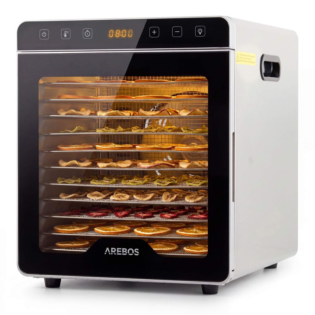 AREBOS Dörrautomat 800W 29L mit 12 Edelstahlgittern, Produktbild 