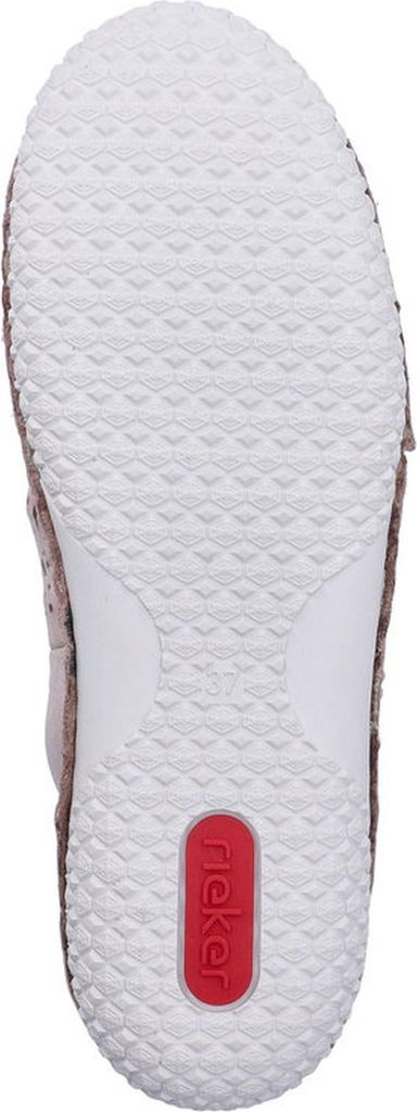 Rieker Damen Slipper Floral Lochmuster Gummizug 43666, Größe:40 EU, Farbe:Beige