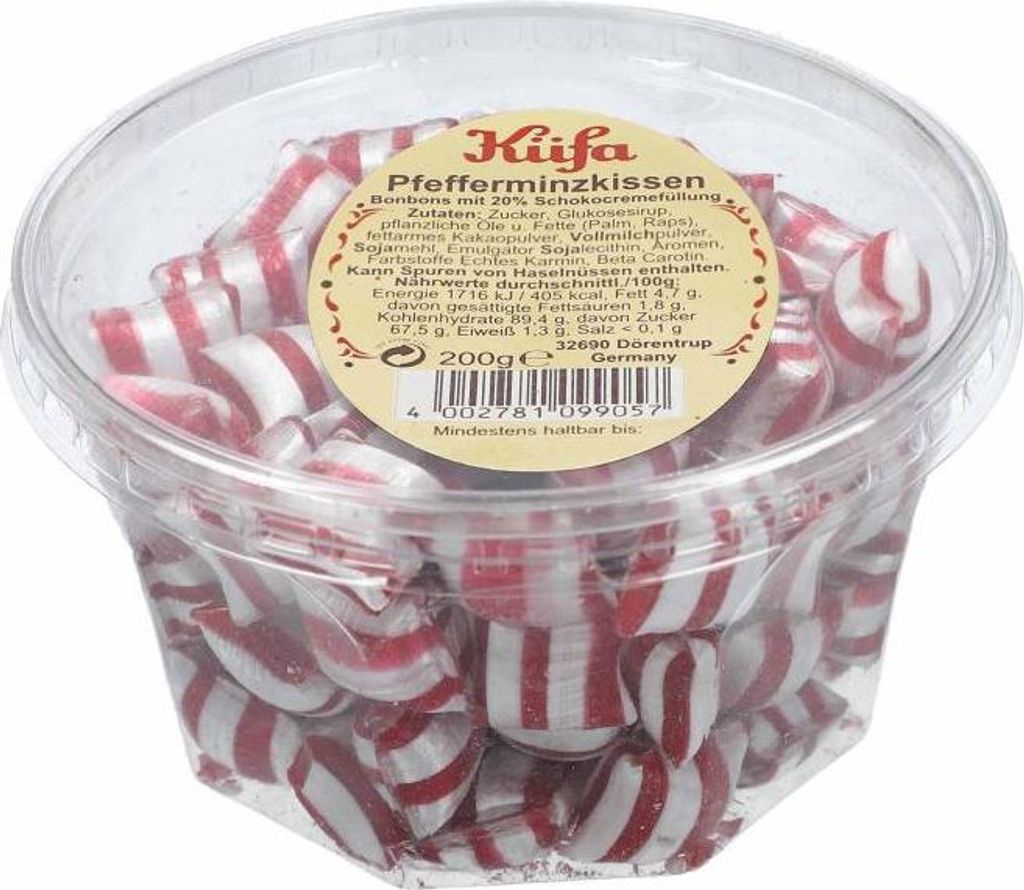 Küfa Pfefferminzkissen Lutschbonbons mit Schokocremefüllung Produktbild 